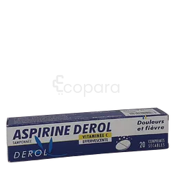 ASPIRINE DEROL + VITAMINE C BOITE DE 20 COMPRIMES EFFERVESCENTS