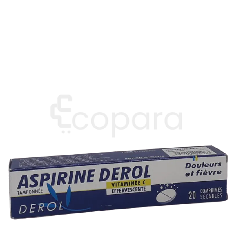 ASPIRINE DEROL + VITAMINE C BOITE DE 20 COMPRIMES EFFERVESCENTS