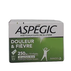 ASPEGIC 250MG BOITE DE 20 SACHETS