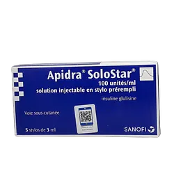 APIDRA SOLOSTAR INJECTABLE 100UI/ML 3ML BOITE DE 5 STYLOS
