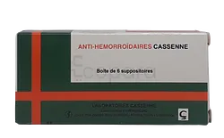 CASSENNE ANTI-HEMORROIDAIRES BOITE DE 6 SUPPOSITOIRES