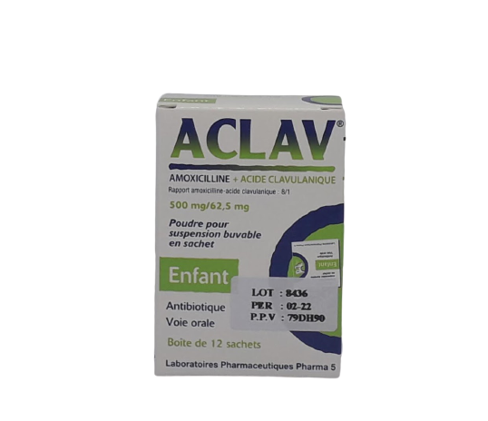 ACLAV 500MG/62.5MG BOITE DE 12 SACHETS