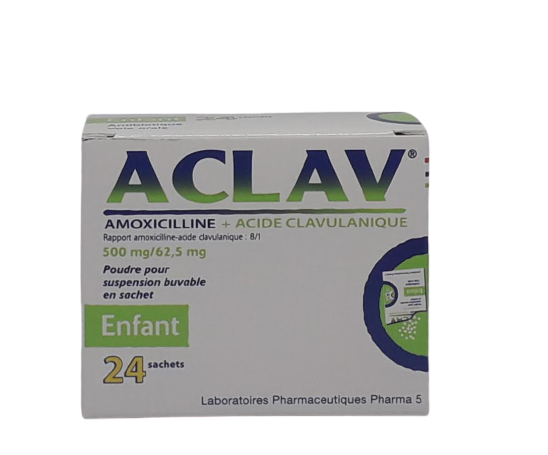 ACLAV 500MG/62.5MG BOITE DE 24 SACHETS