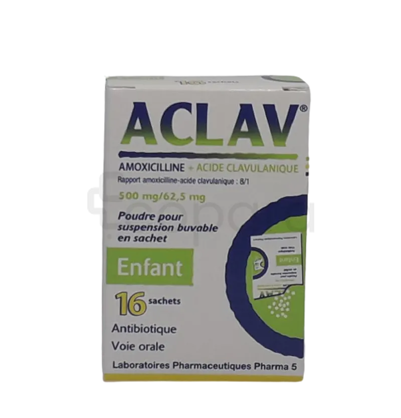 ACLAV 500MG/62.5MG BOITE DE 16 SACHETS