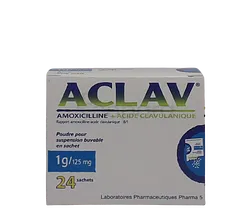 ACLAV 1G/125MG BOITE DE 24 SACHETS