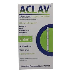 ACLAV 100MG/12.5ML 60ML BOITE DE 1 POUDRE POUR SUSPENSION BUVABLE
