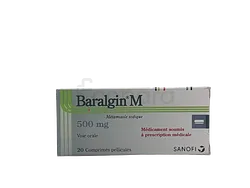 BARALGIN M 500MG BOITE DE 20 COMPRIMES PELLICULES