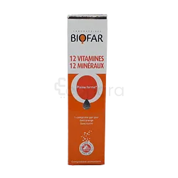 BIOFAR 12 VITAMINES 12 MINERAUX PLEINE FORME BOITE DE 20 COMPRIMES EFFERVESCENTS