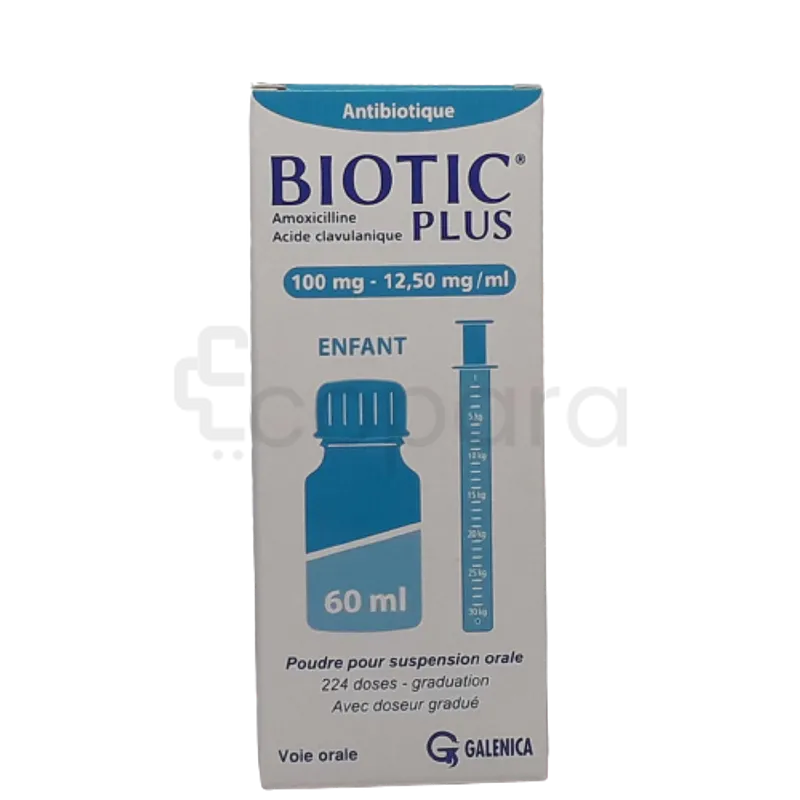 BIOTIC PLUS 100MG/12.5MG/ML ENFANT 60ML SIROP