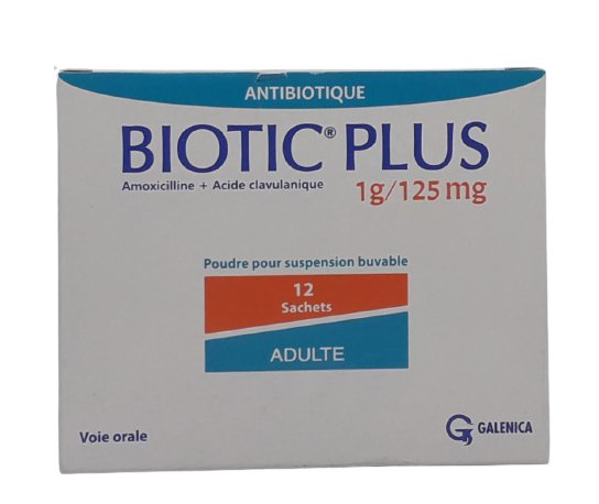 BIOTIC PLUS 1G/125MG BOITE DE 12 SACHETS