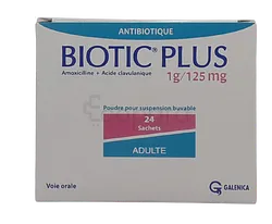 BIOTIC PLUS 1G/125MG ADULTE BOITE DE 24 SACHETS