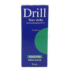 DRILL TOUX SECHE 15MG/5ML ADULTE SANS SUCRE 150ML SIROP