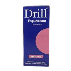 DRILL EXPECTORANT 5% 750MG ADULTE SANS SUCRE 150ML SIROP