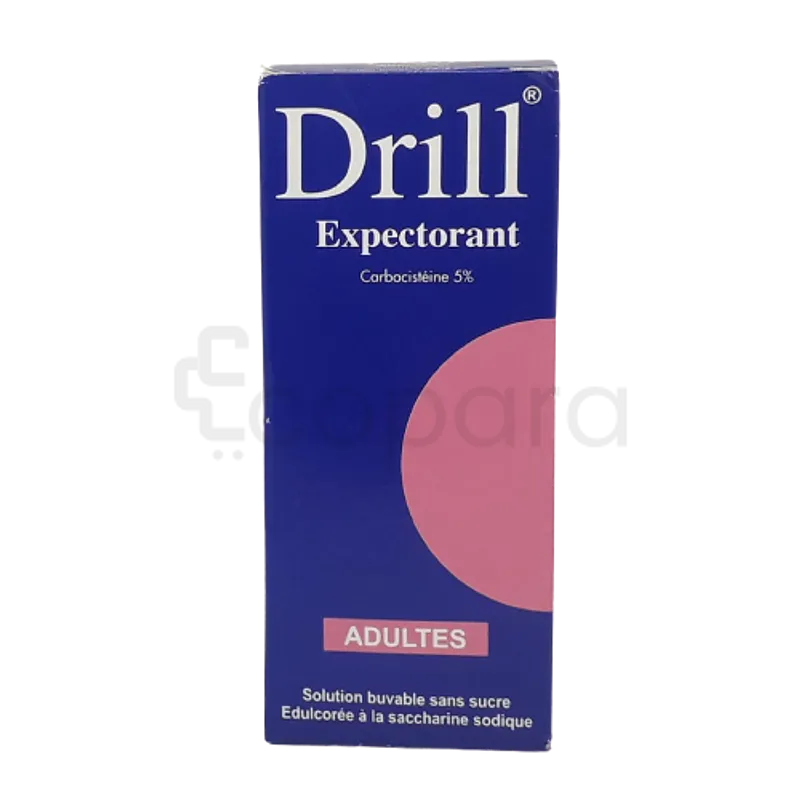 DRILL EXPECTORANT 5% 750MG ADULTE SANS SUCRE 150ML SIROP