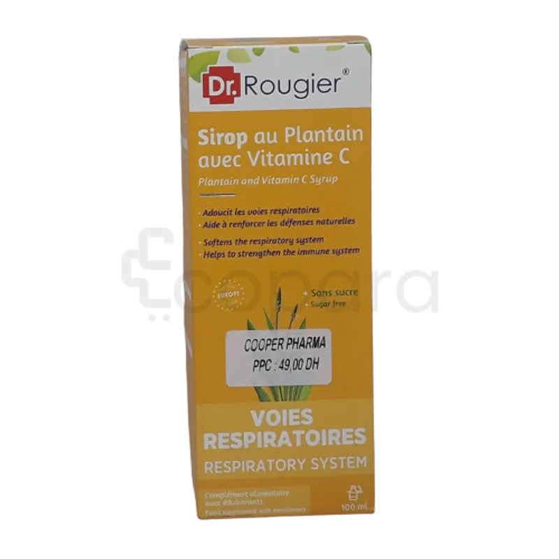 DR ROUGIER VOIES RESPIRATOIES PLANTAIN VITAMINE C SIROP 3ANS +ADULTES 100ML