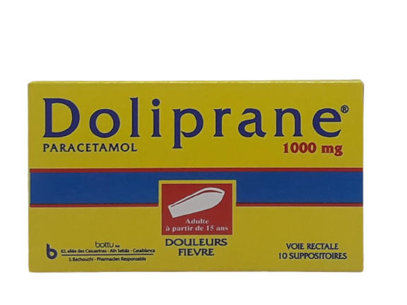 DOLIPRANE 1000MG BOITE DE 10 SUPPOSITOIRES