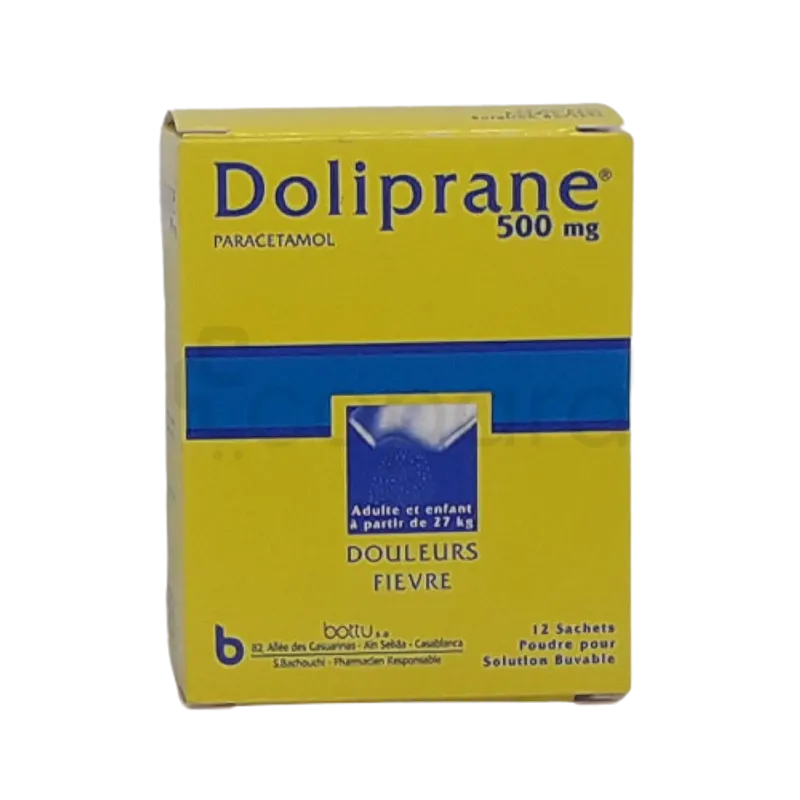 DOLIPRANE 500MG ADULTE BOITE DE 12 SACHETS
