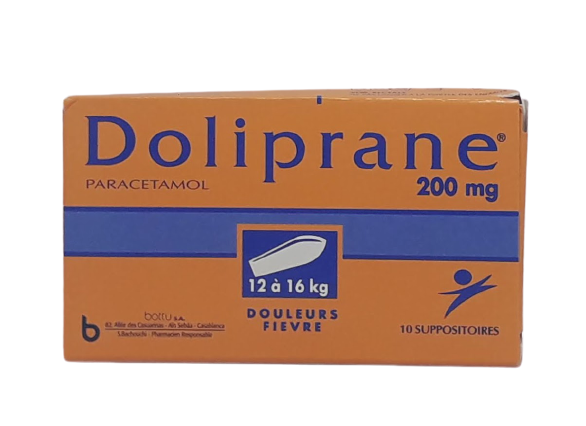 DOLIPRANE 200MG BOITE DE 10 SUPPOSITOIRES