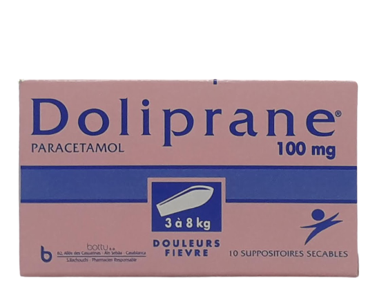 DOLIPRANE 100MG BOITE DE 10 SUPPOSITOIRES