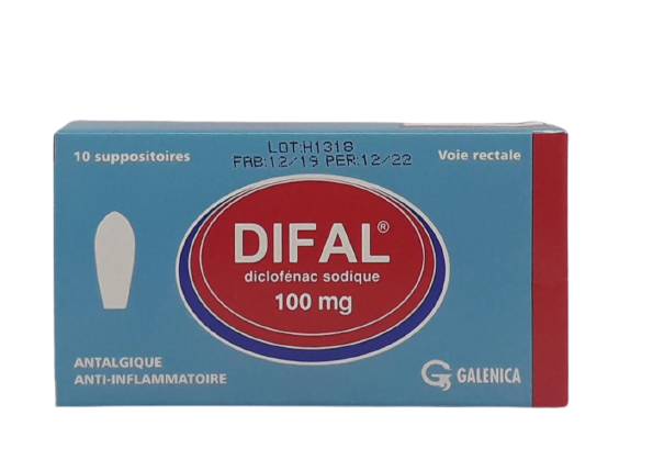 DIFAL 100MG BOITE DE 10 SUPPOSITOIRES