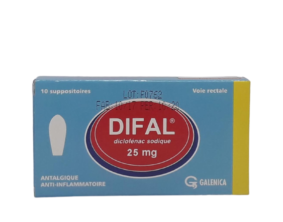 DIFAL 25MG ENFANT BOITE DE 10 SUPPOSITOIRES