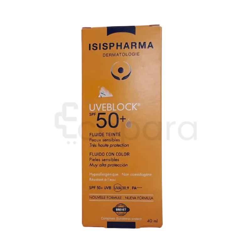 ISISPHARMA PACK UVEBLOCK SPF50+ FLUID TEINTE 40ML + UVEBLOCK SPF50+ FLUID TEINTE 40ML