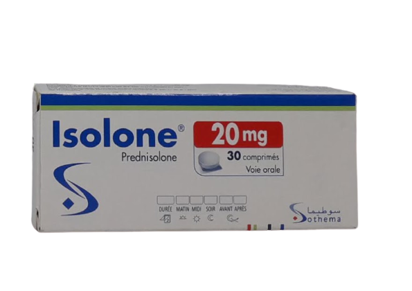 ISOLONE 20MG BOITE DE 30 COMPRIMES