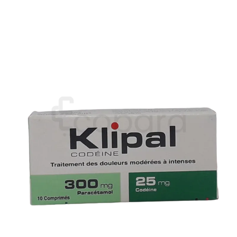 KLIPAL 300MG/25MG BOITE DE 10 COMPRIMES