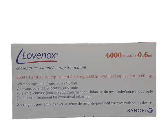 LOVENOX 6000UI/0.6ML 60MG BOITE DE 2 INJECTABLES PM