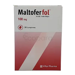 MALTOFER FOL 100MG/0.35MG BOITE DE 30 COMPRIMES