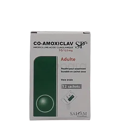 CO AMOXICLAV SP 1G/125MG ADULTE BOITE DE 12 SACHETS