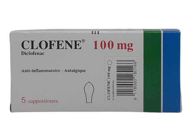 CLOFENE 100MG BOITE DE 5 SUPPOSITOIRES