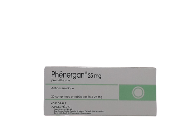 PHENERGAN 25MG BOITE DE 20 COMPRIMES SECABLES