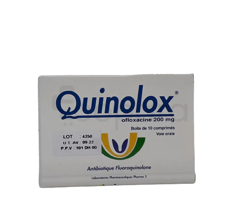 QUINOLOX 200MG BOITE DE 10 COMPRIMES PM