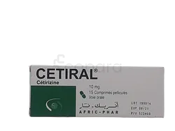 CETIRAL 10MG BOITE DE 15 COMPRIMES