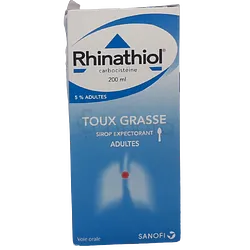 RHINATHIOL ADULTE EXPECTORANT 5% 200ML SIROP