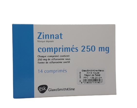 ZINNAT 250MG BOITE DE 14 COMPRIMES