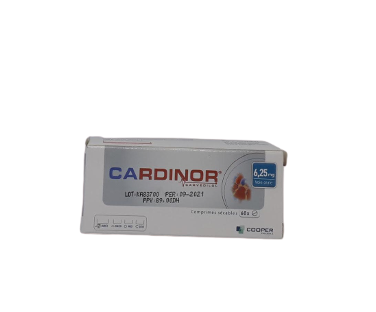 CARDINOR 6.25MG BOITE DE 60 COMPRIMES
