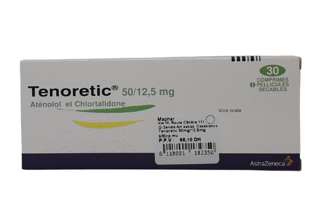 TENORETIC 50MG/12.5MG BOITE DE 30 COMPRIMES SECABLES