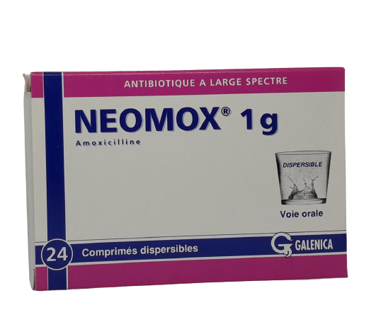 NEOMOX 1G BOITE DE 24 COMPRIMES DISPERSIBLES