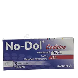 NODOL CODEINE 500MG 30MG BOITE DE 20 COMPRIMES