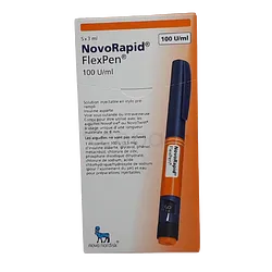 NOVORAPID FLEXPEN IN 100UI 3ML BOITE DE 5 INJECTABLES REFERENCE 1100007