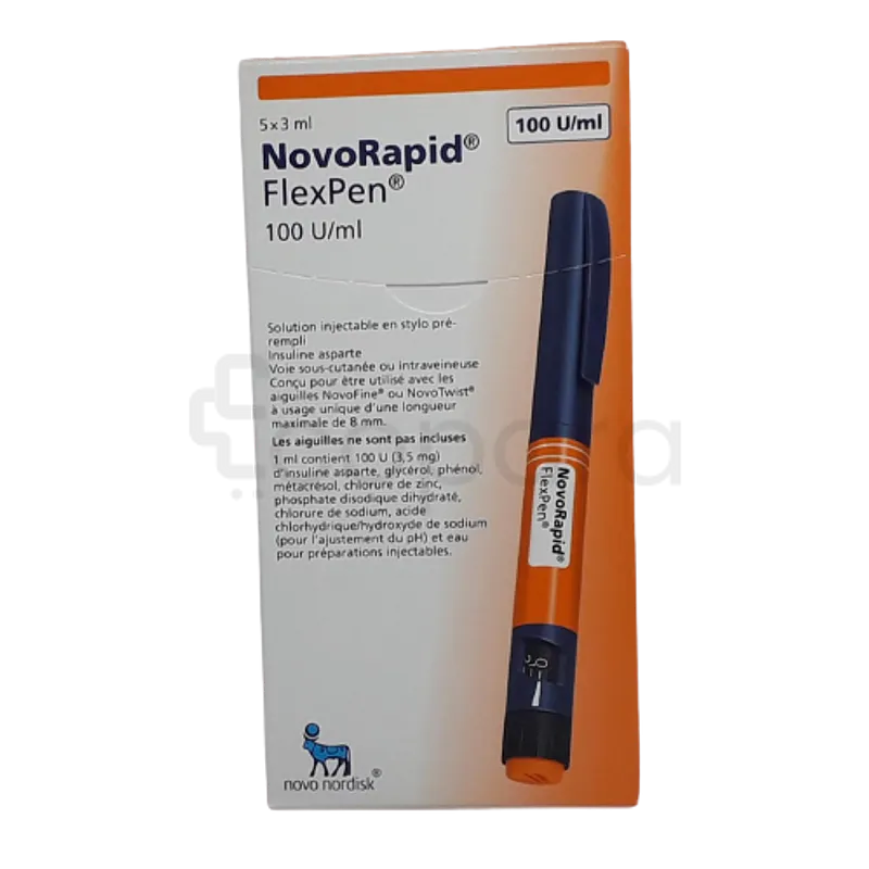 NOVORAPID FLEXPEN IN 100UI 3ML BOITE DE 5 INJECTABLES REFERENCE 1100007