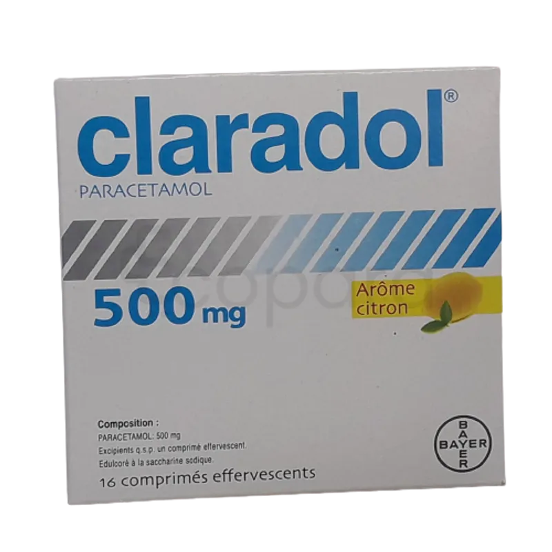 CLARADOL 500MG AROME CITRON BOITE DE 16 COMPRIMES EFFERVESCENTS