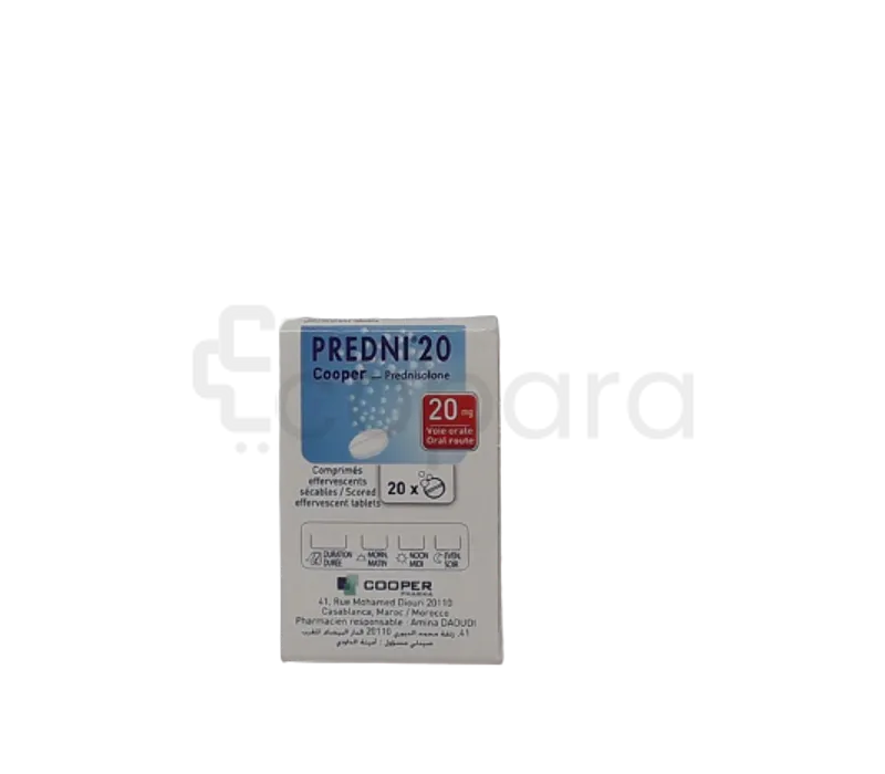 PREDNI 20MG BOITE DE 20 COMPRIMES EFFERVESCENTS