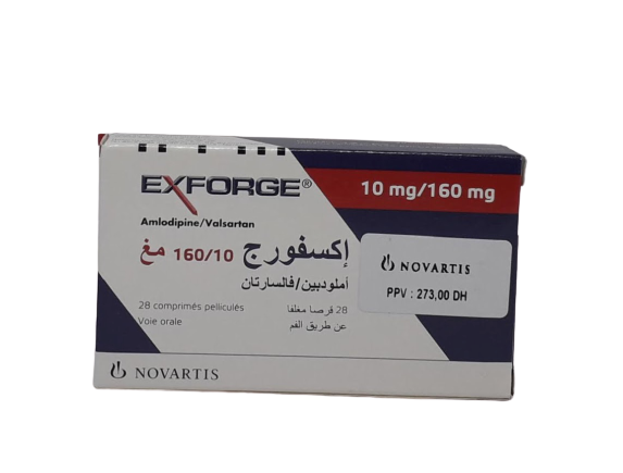 EXFORGE 10MG/160MG BOITE DE 28 COMPRIMES