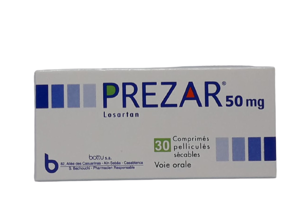 PREZAR 50MG BOITE DE 30 COMPRIMES SECABLES