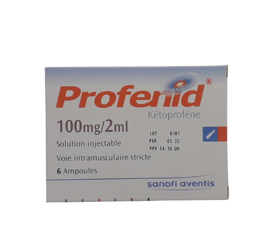 PROFENID 100MG BOITE DE 6 AMPOULES 2ML INJECTABLES