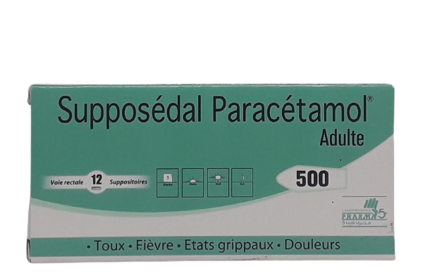 SUPPOSEDAL PARACETAMOL 500MG ADULTE BOITE DE 12 SUPPOSITOIRES