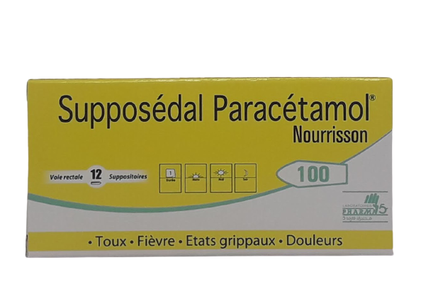 SUPPOSEDAL PARACETAMOL 100MG NOURRISSON BOITE DE 12 SUPPOSITOIRES